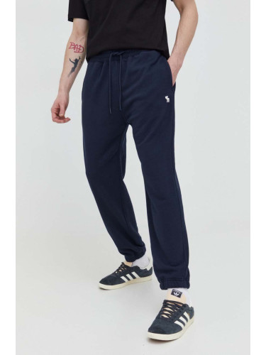 Спортен панталон Abercrombie & Fitch в тъмносиньо с изчистен дизайн