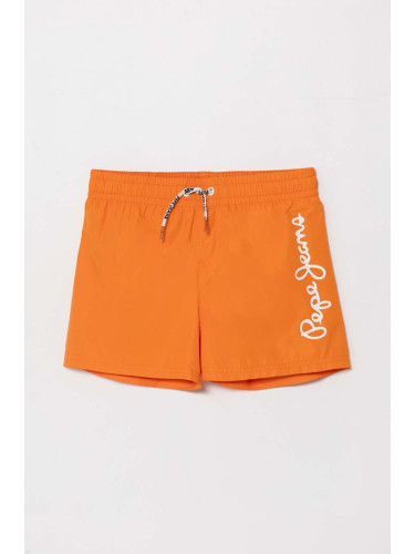 Детски плувни шорти Pepe Jeans LOGO SWIMSHORT в оранжево