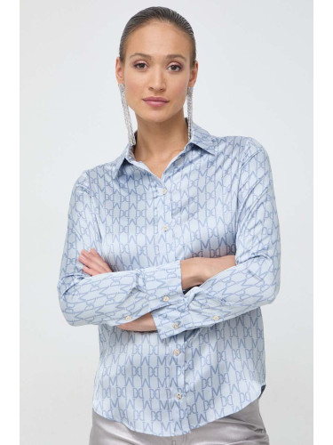 Риза Marciano Guess MELISSA дамска в синьо със стандартна кройка с класическа яка 4RGH31 7014A