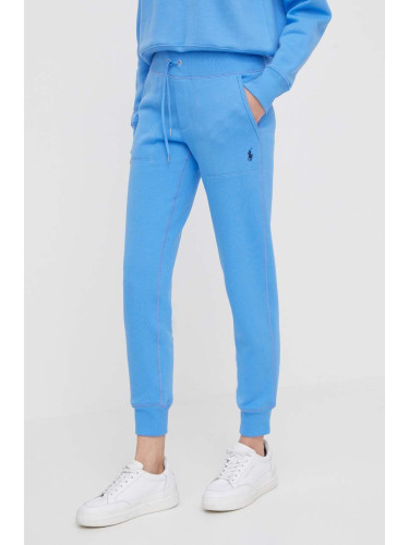 Спортен панталон Polo Ralph Lauren в синьо с изчистен дизайн 211839386