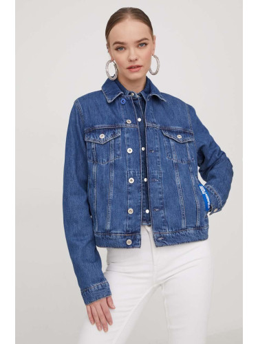 Дънково яке Karl Lagerfeld Jeans в синьо преходен модел