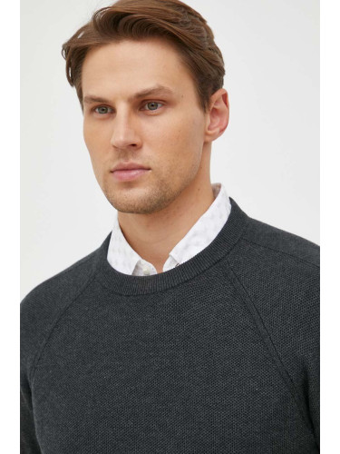 Памучен пуловер Michael Kors в сиво от лека материя