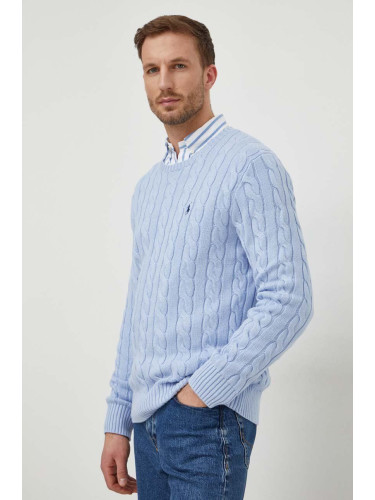 Памучен пуловер Polo Ralph Lauren в синьо 710775885