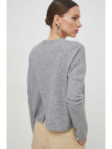 Вълнен пуловер Custommade Trista дамски в сиво 999230356