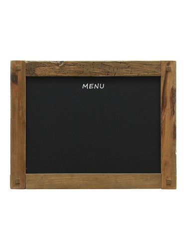 Черен панел menu с дървени рамка на картина