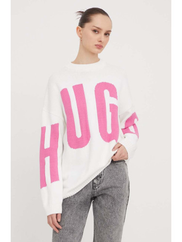Пуловер HUGO дамски в бяло 50507955