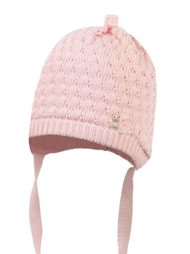 Бебешка памучна шапка Jamiks HADLEY в розово от памук