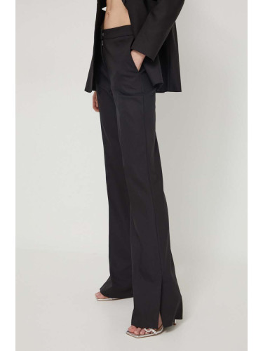 Панталон HUGO в черно със стандартна кройка, с висока талия 50510436