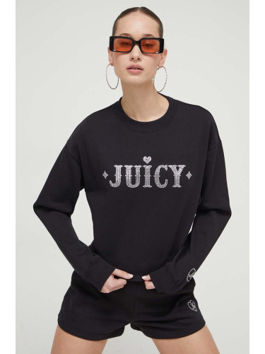 Суичър Juicy Couture в черно с апликация