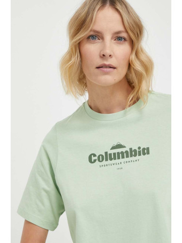 Памучна тениска Columbia North Cascades в зелено 1992085