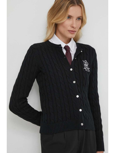 Памучен пуловер Lauren Ralph в черно 200932225