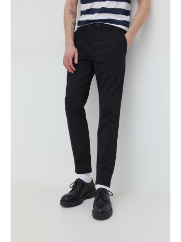 Панталон Solid в черно със стандартна кройка