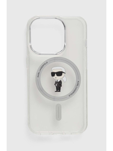 Кейс за телефон Karl Lagerfeld iPhone 15 Pro 6.1 в прозрачен цвят
