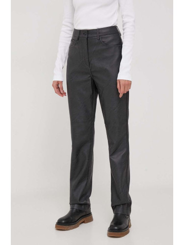 Панталон Calvin Klein Jeans в черно с широка каройка, висока талия J20J222552
