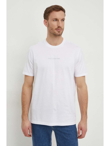 Памучна тениска Paul&Shark в бяло с принт 24411069