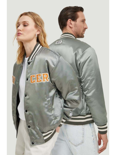 Яке бомбър The Mercer Brand Varsity в зелено зимен модел ME0484204940