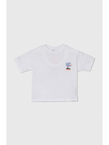 Детска памучна тениска zippy в бяло с принт
