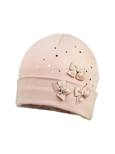 Детска шапка Jamiks ANNIKEN в розово от памук