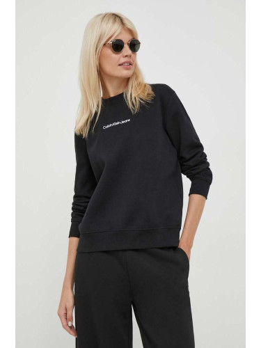 Суичър Calvin Klein Jeans в черно с апликация J20J222548