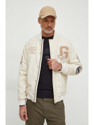 Яке бомбър Guess VARSITY в бежово преходен модел M4RL11 WFWI0