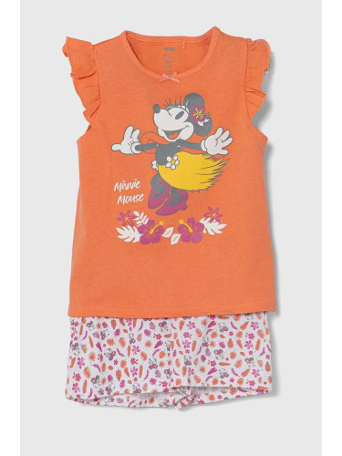 Детска памучна пижама zippy x Disney в оранжево с десен