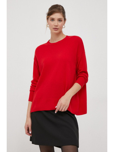 Вълнен пуловер Sisley дамски в червено от лека материя