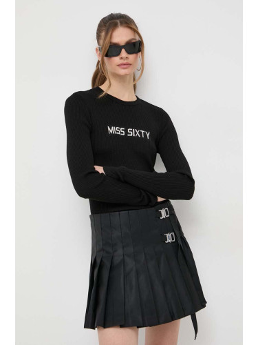 Вълнен пуловер Miss Sixty дамски в черно от лека материя