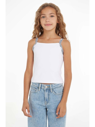 Детски топ Calvin Klein Jeans в бяло