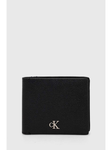 Кожен портфейл Calvin Klein Jeans мъжки в черно K50K511444