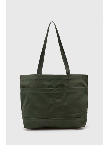 Памучна чанта Levi's в зелено