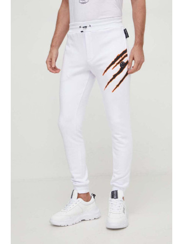 Спортен панталон PLEIN SPORT в бяло с принт