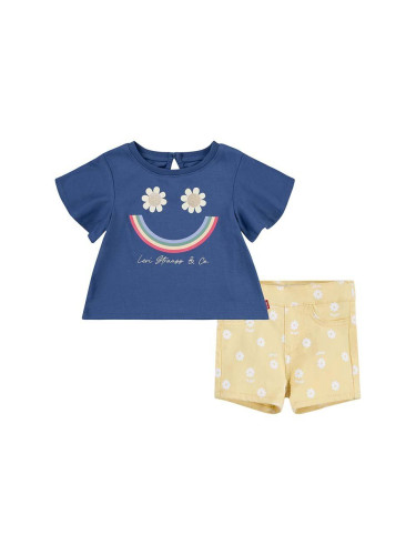 Комплект за бебета Levi's LVG SMILEY FLOUNCE TEE & SHORT в жълто