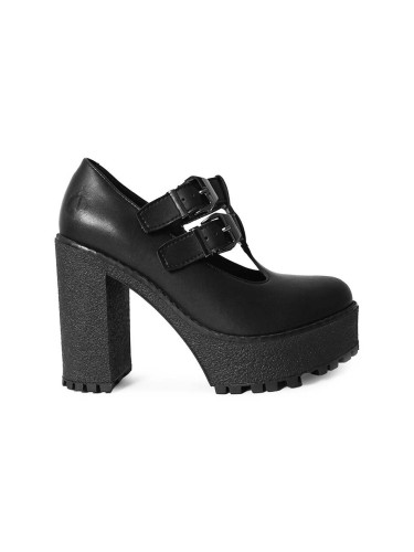 Обувки с дебел ток Altercore Erica в черно с дебел ток Erica.Vegan