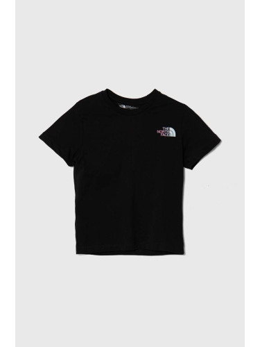Детска памучна тениска The North Face RELAXED GRAPHIC TEE 2 в черно