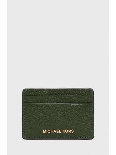 Кожен калъф за карти MICHAEL Michael Kors в зелено