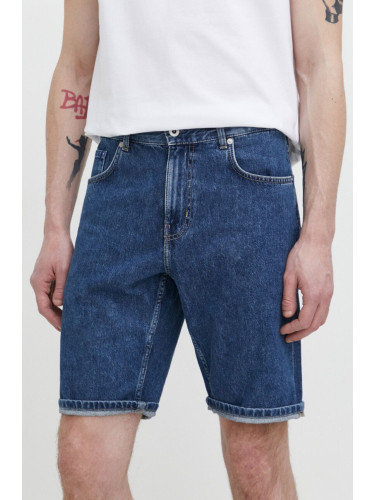 Дънков къс панталон Karl Lagerfeld Jeans в тъмносиньо