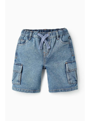 Детски дънков къс панталон zippy в синьо с регулируема талия