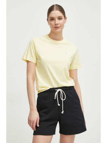 Памучна тениска Fila Biendorf в жълто
