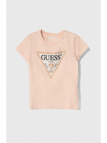 Детска тениска Guess в розово