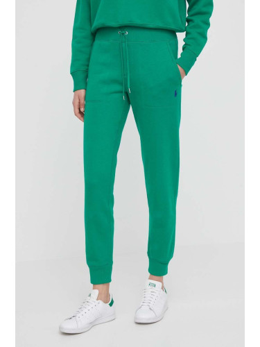 Спортен панталон Polo Ralph Lauren в зелено с изчистен дизайн 211839386