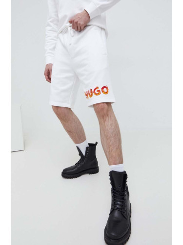 Памучен къс панталон HUGO в бяло 50504826