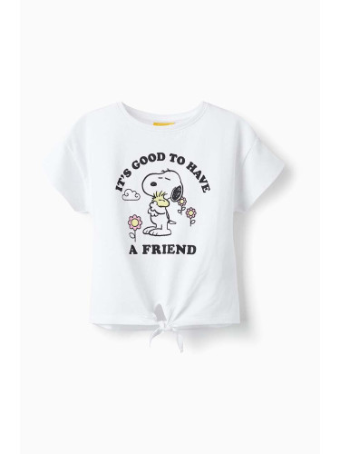 Детска памучна тениска zippy в бяло