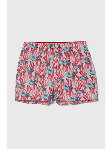 Детски плувни шорти Pepe Jeans FISHCORAL SWIMSHORT в червено