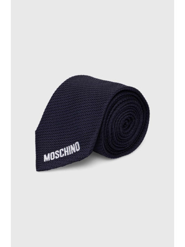 Копринена вратовръзка Moschino в тъмносиньо M5662 55058