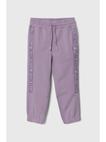 Детски спортен панталон Pinko Up в лилаво с апликация