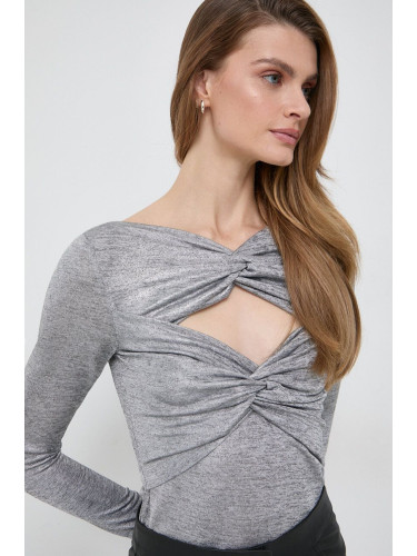 Блуза Karl Lagerfeld в сиво с меланжов десен