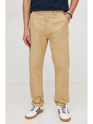 Памучен панталон Pepe Jeans RELAXED STRAIGHT CARPENTER PANT в розово PL505827