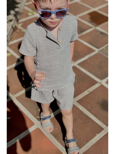 Детска тениска Jamiks в сиво с изчистен дизайн