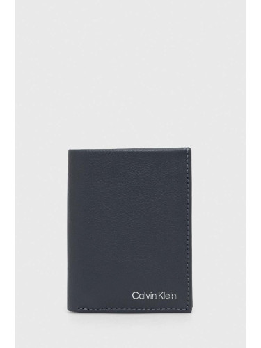 Кожен портфейл Calvin Klein мъжки в сиво K50K511664
