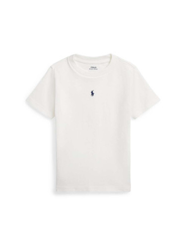 Детска памучна тениска Polo Ralph Lauren в бяло с изчистен дизайн